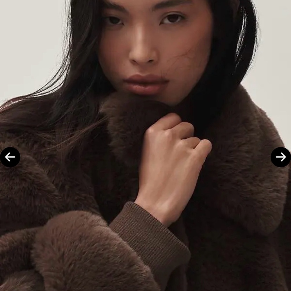 Maeve Chocolate Faux Fur Coat - Picture 8 of 9